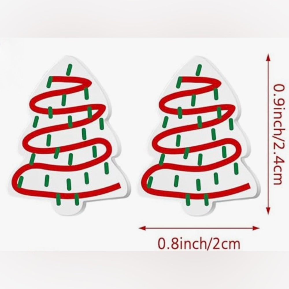 BUY NOW little Debbie inspired Festive Christmas Tree  stud earrings - Picture 3 of 3